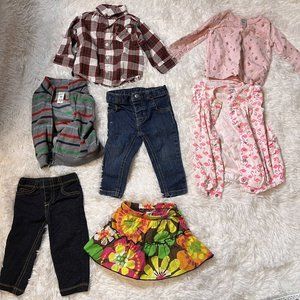 Bundle Lot Of 7 Baby Clothes Size 9 Months Mix Unisex Blue
